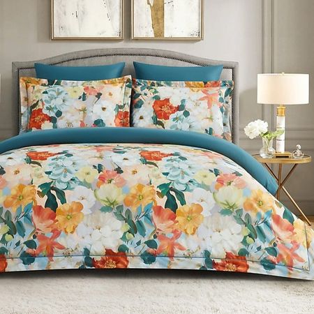 Комплект постельного белья ARYA HOME COLLECTION Постельное Белье из Сатина Exclusive 1,5 Сп. 160x220 Sunset Синий