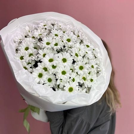 Букет живых цветов CVETAEVA TOMSK.RU Букет из 15 кустовых хризантем 