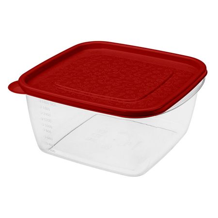 контейнер для продуктов PHIBO Арт-Декор 2,1л 19х18,5х9см квадратный пластик