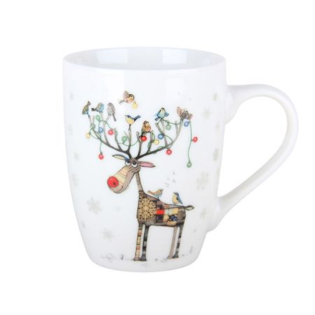 кружка КОРАЛЛ Новогодний олень 360мл фарфор