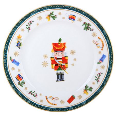 тарелка KORALL Щелкунчик и мышиный король 19см десертная фарфор зеленый