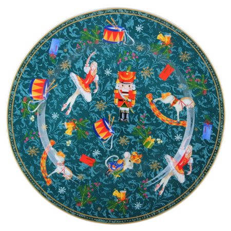 тарелка KORALL Щелкунчик и мышиный король 24см обеденная фарфор зеленый