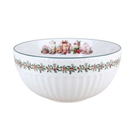 салатник HOME COLLECTION Новогодний венок 20см 1,8л фарфор