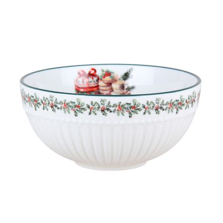 салатник HOME COLLECTION Новогодний венок 12см 0,39л фарфор