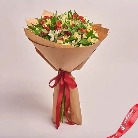 Букет живых цветов AZALIANOW ЦВЕТЫ. ПОДАРКИ. ДЕКОР Букет из 25 разноцветных альстромерий