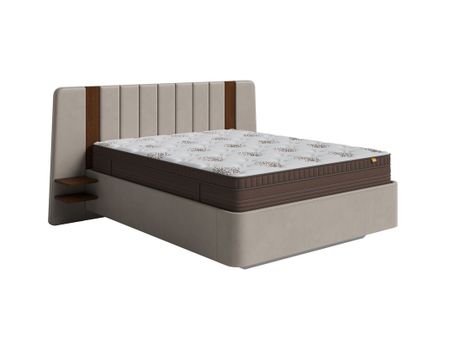 Мягкая Кровать FlyEdge (Ткань: Велюр Forest 520 Темно-серый) 140x200