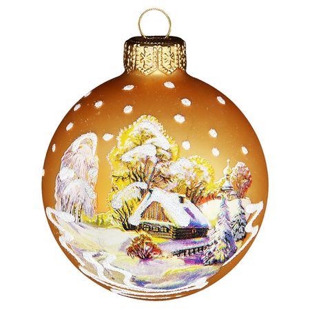 шар КОЛОМЕЕВ Русская зима 3 65мм стекло мультиколор