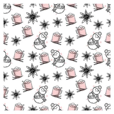 cалфетки СЫКТЫВКАРСКИЕ Снеговичок с корицей 2-слойные 33х33см 20шт пришивные розочки с листиками молочные 1 5см 20шт пакет 11 01055 qs73 6