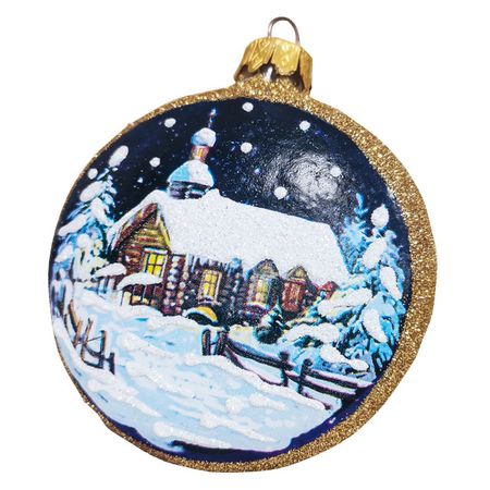 подвеска КОЛОМЕЕВ Пейзаж 80мм медальон стекло мультиколор