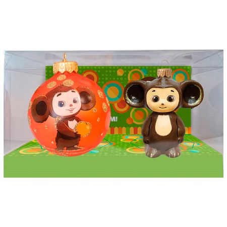 набор подвесок КОЛОМЕЕВ Чебурашка 11см 2шт стекло мультиколор