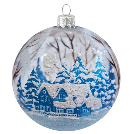 шар КОЛОМЕЕВ Зимний новый 1 85мм стекло мультиколор