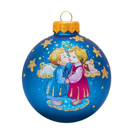 шар КОЛОМЕЕВ Ангелочек нежный 2 80мм стекло мультиколор ангелочек