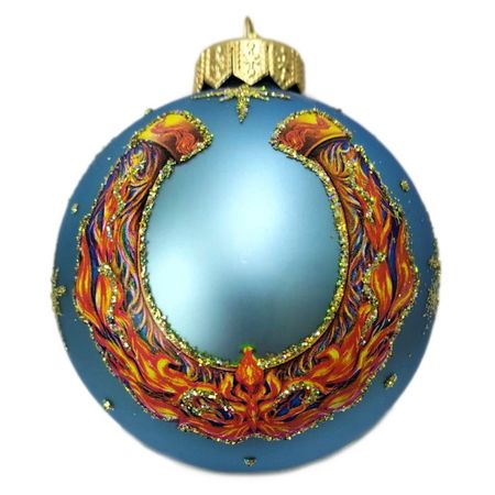 шар КОЛОМЕЕВ Подкова огненная 80мм символ года стекло мультиколор любовь огненная и замок в придачу