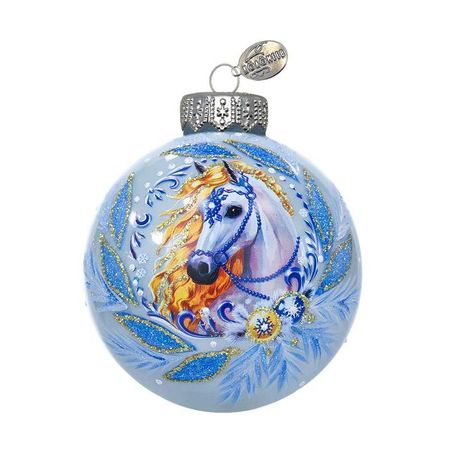 шар КОЛОМЕЕВ Лошадка красивая 100мм символ года стекло мультиколор