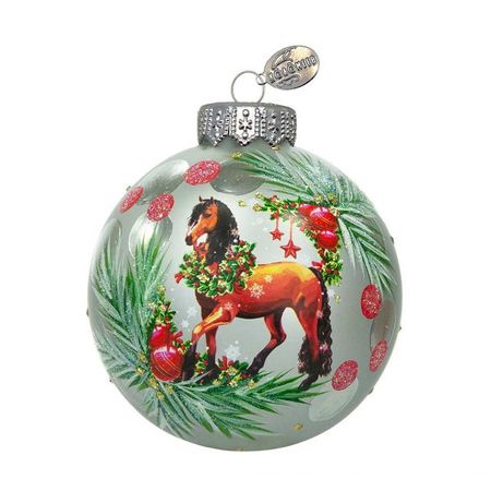 шар КОЛОМЕЕВ Конь нарядный 80мм символ года стекло мультиколор крылатый конь