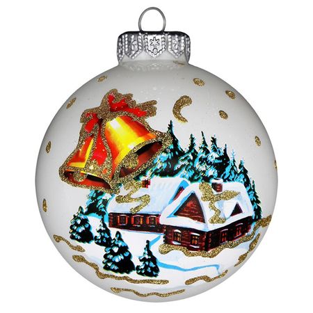 шар КОЛОМЕЕВ Город на Рождество 80мм стекло в асс-те