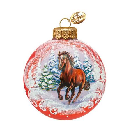 шар КОЛОМЕЕВ Лошадка быстрая 1 100мм символ года стекло мультиколор