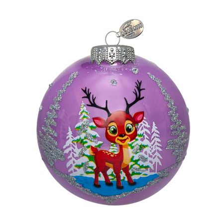 шар КОЛОМЕЕВ Олененок северный 65мм стекло мультиколор