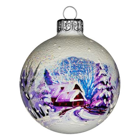 шар КОЛОМЕЕВ Снежная зима 2 65мм стекло мультиколор