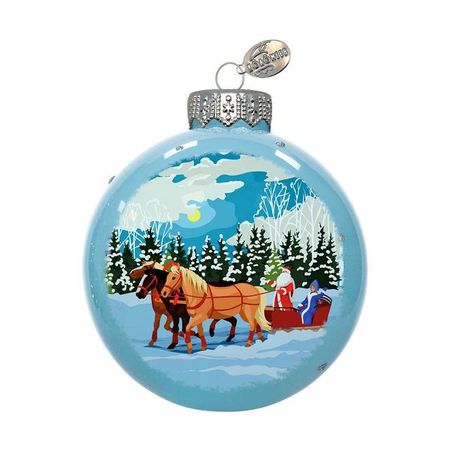 шар КОЛОМЕЕВ Тройка быстрая 65мм символ года стекло мультиколор