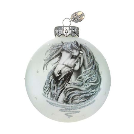 шар КОЛОМЕЕВ Конь контурный 80мм символ года стекло мультиколор крылатый конь