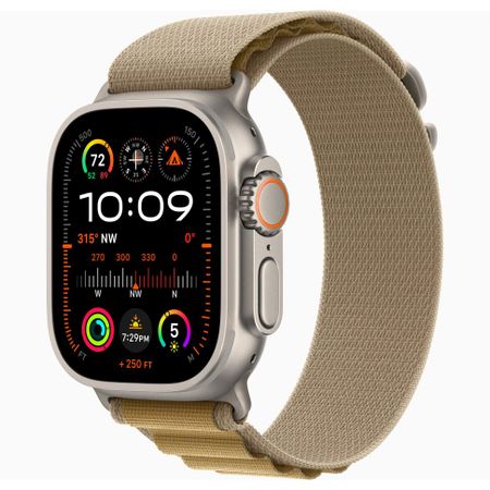 Ремешок Apple для Watch Ultra 49mm Tan Natural Titanium Alpine Loop (M) (MXN23)