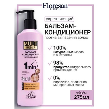 Бальзам для волос FLORESAN Бальзам-кондиционер против выпадения волос 3 в 1 
