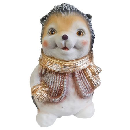 фигура Ёжик в шарфе 25см полистоун