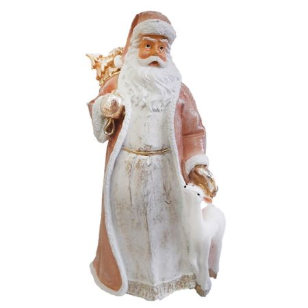 фигура Дед Мороз с оленёнком 40см полистоун