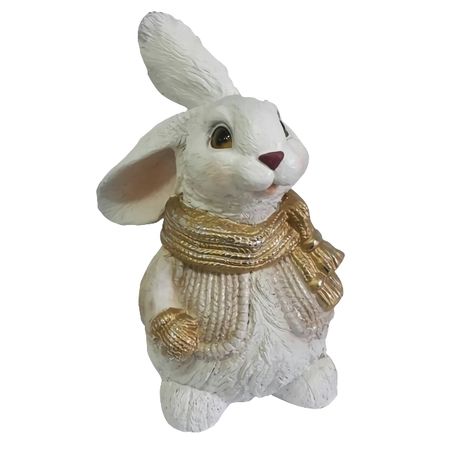 фигура Заяц в шарфе 28см полистоун