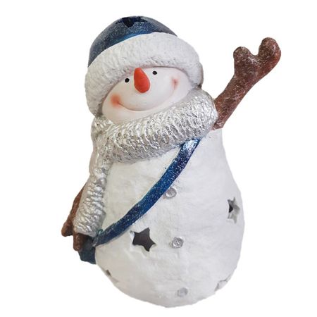 фигура Снеговик почтальон 34см полистоун