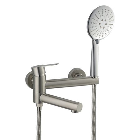 смеситель для ванны AQUEDUC поворотный нержавейка сатин