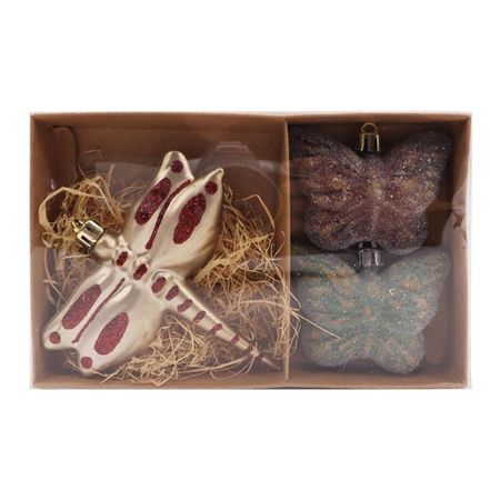 набор подвесок MAXIJOY Бабочки и стрекоза 3шт 10,5/7,5см пластик татьяна булатова стрекоза ты моя бестолковая