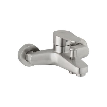 смеситель для ванны AQUEDUC короткий нержавейка сатин