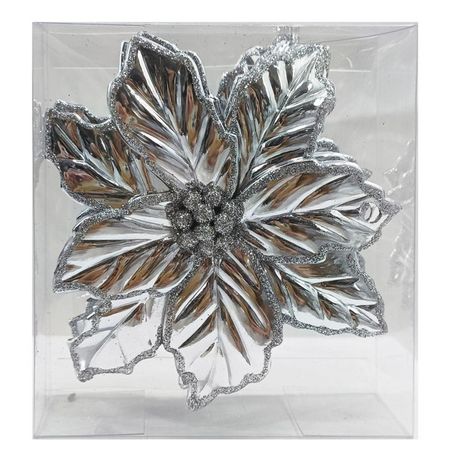 набор подвесок MAXIJOY Цветы 4шт 12,5см пластик серебряный