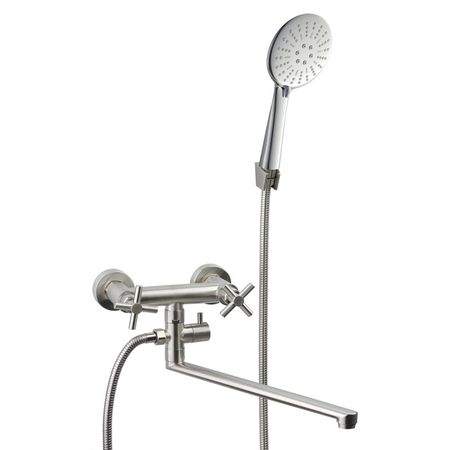 смеситель для ванны AQUEDUC двухвентильный длинный нержавейка