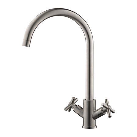смеситель для кухни AQUEDUC двухвентильный нержавейка сатин