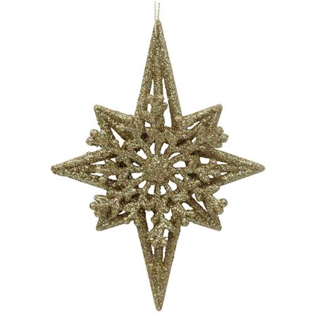 подвеска MAXIJOY Снежинка 14,1см пластик золотой