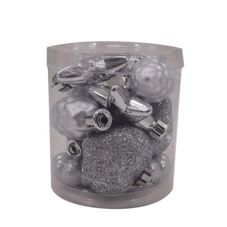 набор подвесок MAXIJOY Ассорти 12шт 5/4,5см пластик серебряный