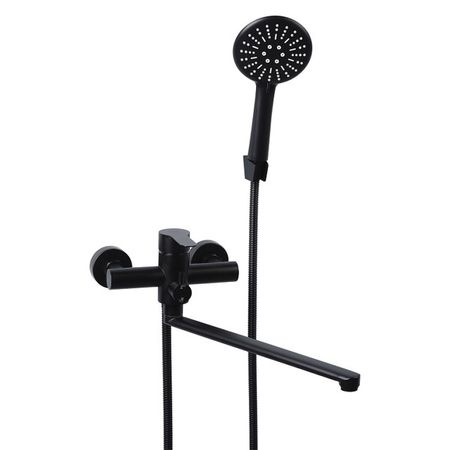 смеситель для ванны AQUEDUC длинный нержавейка черный