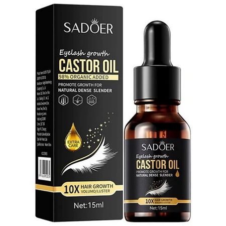 Масло для ресниц и бровей SADOER Касторовое масло для роста ресниц