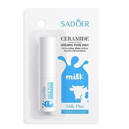 Бальзам для губ SADOER Бальзам для губ увлажняющий с керамидами и аминокислотами коровьего молока