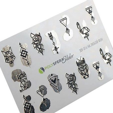 Слайдеры ПОЛИСФЕРА Слайдер дизайн для ногтей Объем и фольга Микс 014