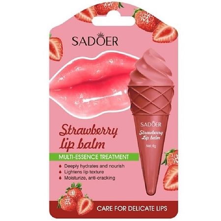 Бальзам для губ SADOER Бальзам для губ увлажняющий с клубникой