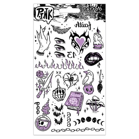 Тату P.INK Наклейки-тату переводные Готика Сиреневый