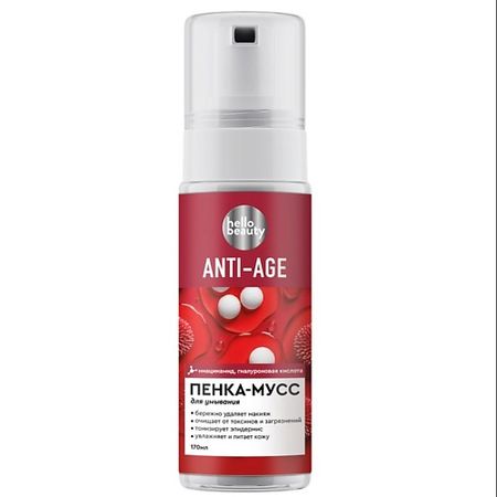 Пенка для снятия макияжа HELLO BEAUTY Hello Beauty Пенка-мусс для умывания  с ниацинамидом и гиалуроновой кислотой