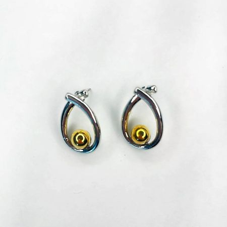 Серьги GILMEEVA Серьги пусеты серебристые