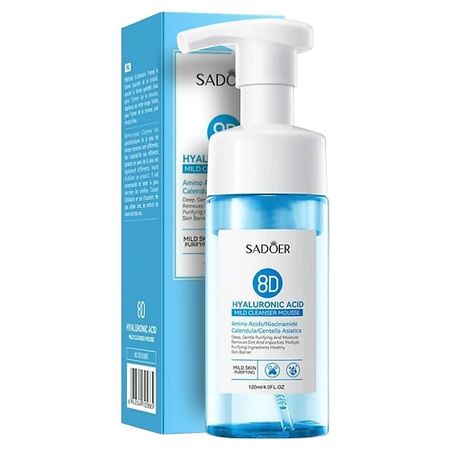 Пенка для умывания SADOER Мусс для умывания увлажняющий и очищающий с гиалуроновой кислотой