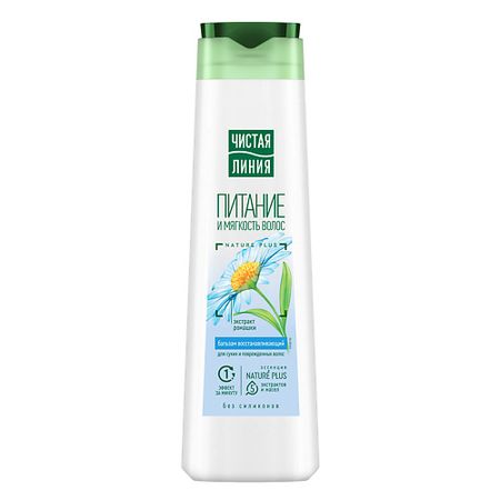 Бальзам для волос ЧИСТАЯ ЛИНИЯ Бальзам-ополаскиватель Восстанавливающий для сухих волос Ромашка