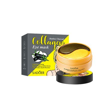 Патчи для глаз SADOER Увлажняющие гидрогелевые патчи для кожи вокруг глаз с бамбуковым углем и коллагеном